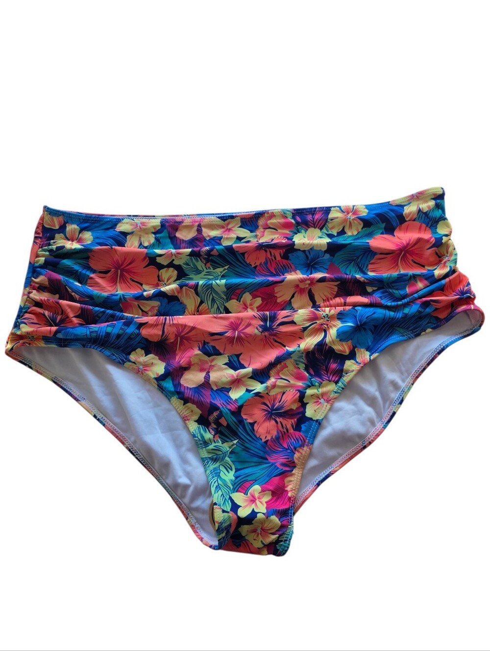 High-Waist Tropical Floral Bikini Bottoms Size 3X